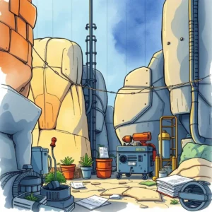 Technical Document Formatter tool set in an illustrated engineering workspace with equipment and documents