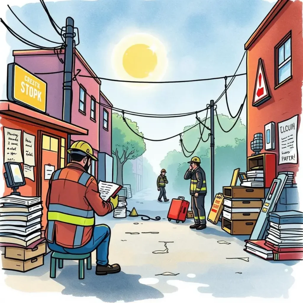 Ehs report generator: Create tailored safety reports 1 Ehs specialists creating tailored safety reports in an urban environment.