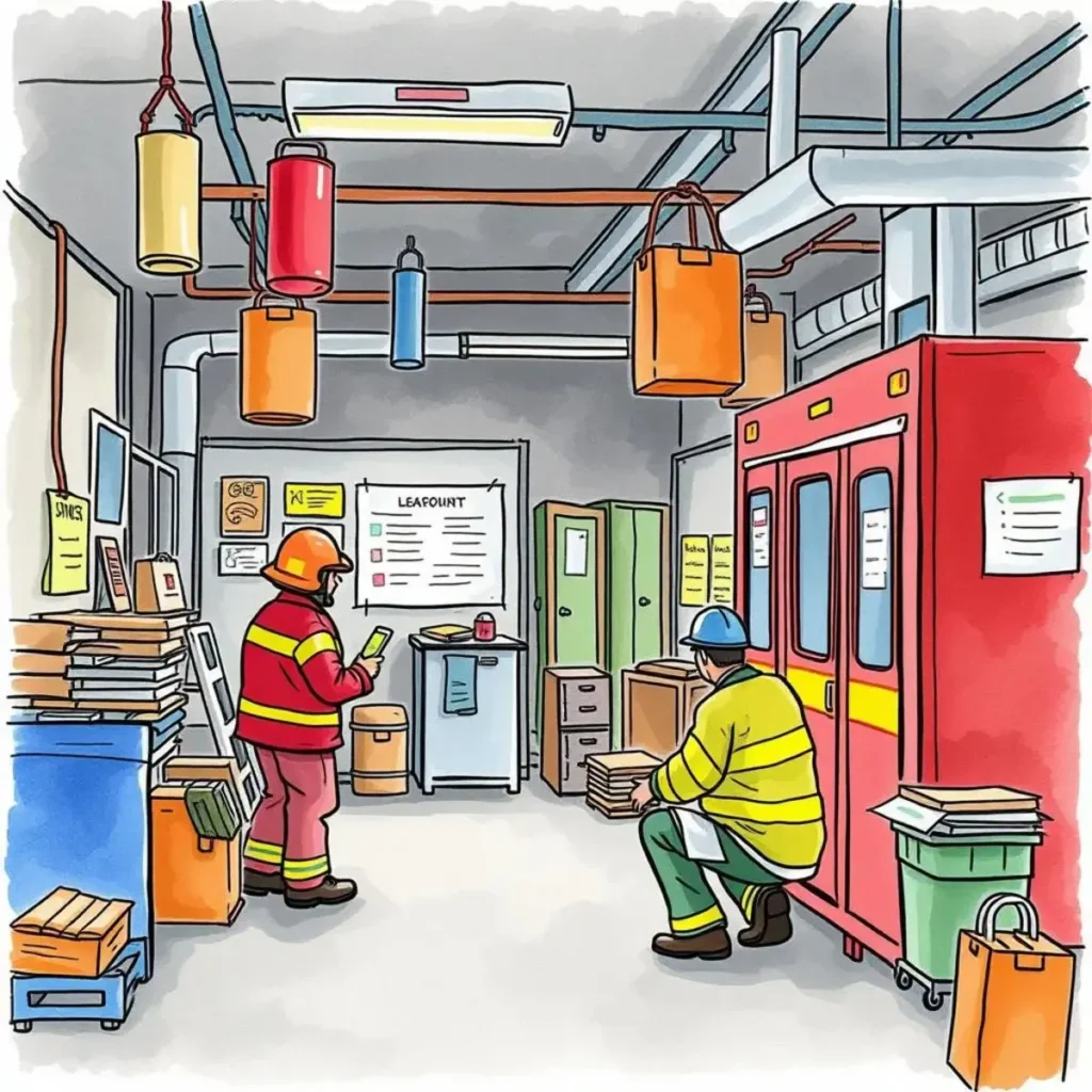 Emergency drill documentation app: Log details of safety drills and exercises 1 Emergency drill scene with safety personnel preparing