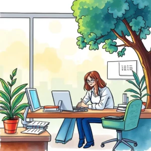 Professional setting depicting a person structuring payroll data at a desk.