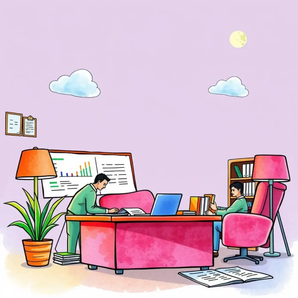 Deduction impact analyzer: Analyze impact of deductions on taxes 1 A professional workspace depicting employees collaborating on employee compensation analysis