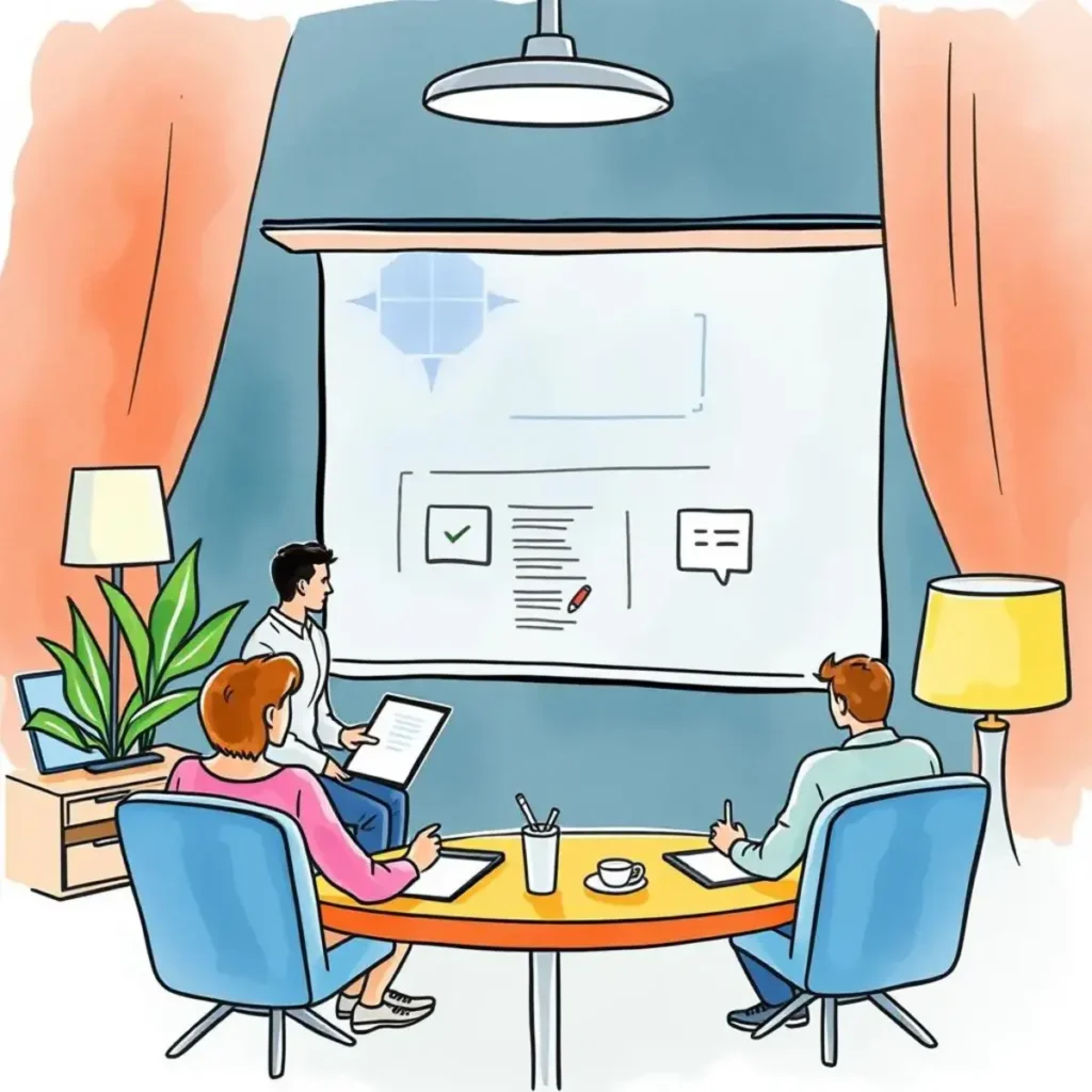 Empowerment feedback hub: Centralize employee evaluations for better talent management 1 Team reviewing employee evaluations in an Empowerment Feedback Hub.