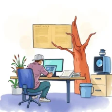 Person analyzing prototype viability at a desk with technology.