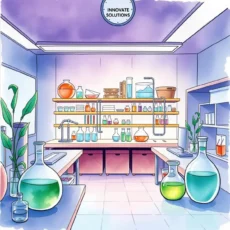 Colorful laboratory scene showcasing experiment design tools and resources.
