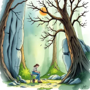 Feature data formatter: Format data into usable statistical features from text 3 A person sitting in a serene forest clearing