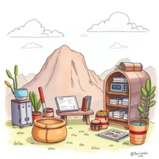 A creative workspace illustrating design tools for product iteration.