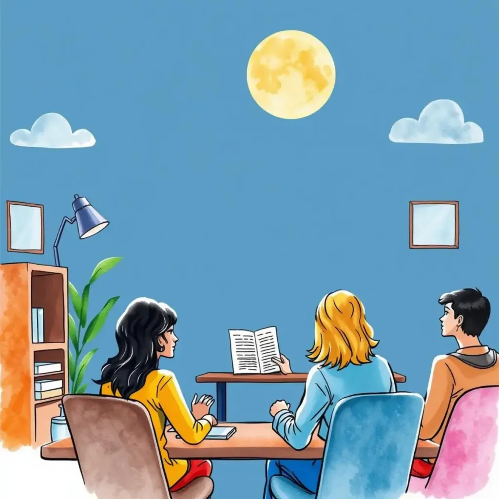 Feedback-oriented training review generator: Create review documents based on training feedback 1 A group of diverse professionals collaborating on feedback-oriented training review documents.
