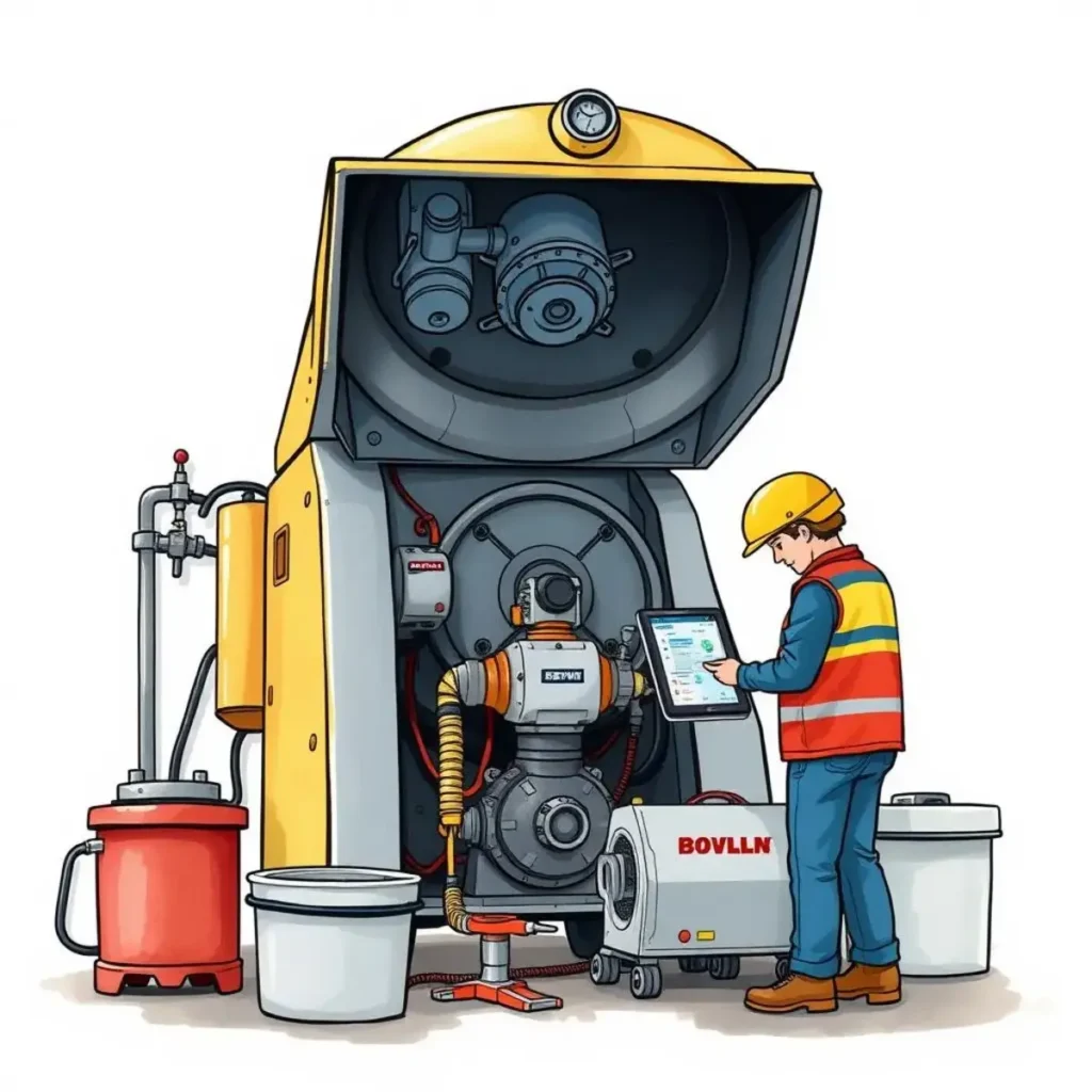 Feedback report generator: Create structured feedback for equipment 1 Technician using tablet to generate feedback on overhaul equipment.