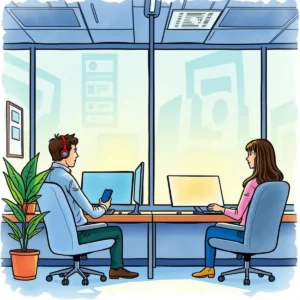 Colleagues collaborating in a modern office to analyze customer feedback trends.