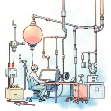 Engineer working on integration test summary in a mechanical systems setup.