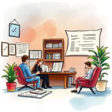 A finance team discussing fraud insights in a collaborative office setting.