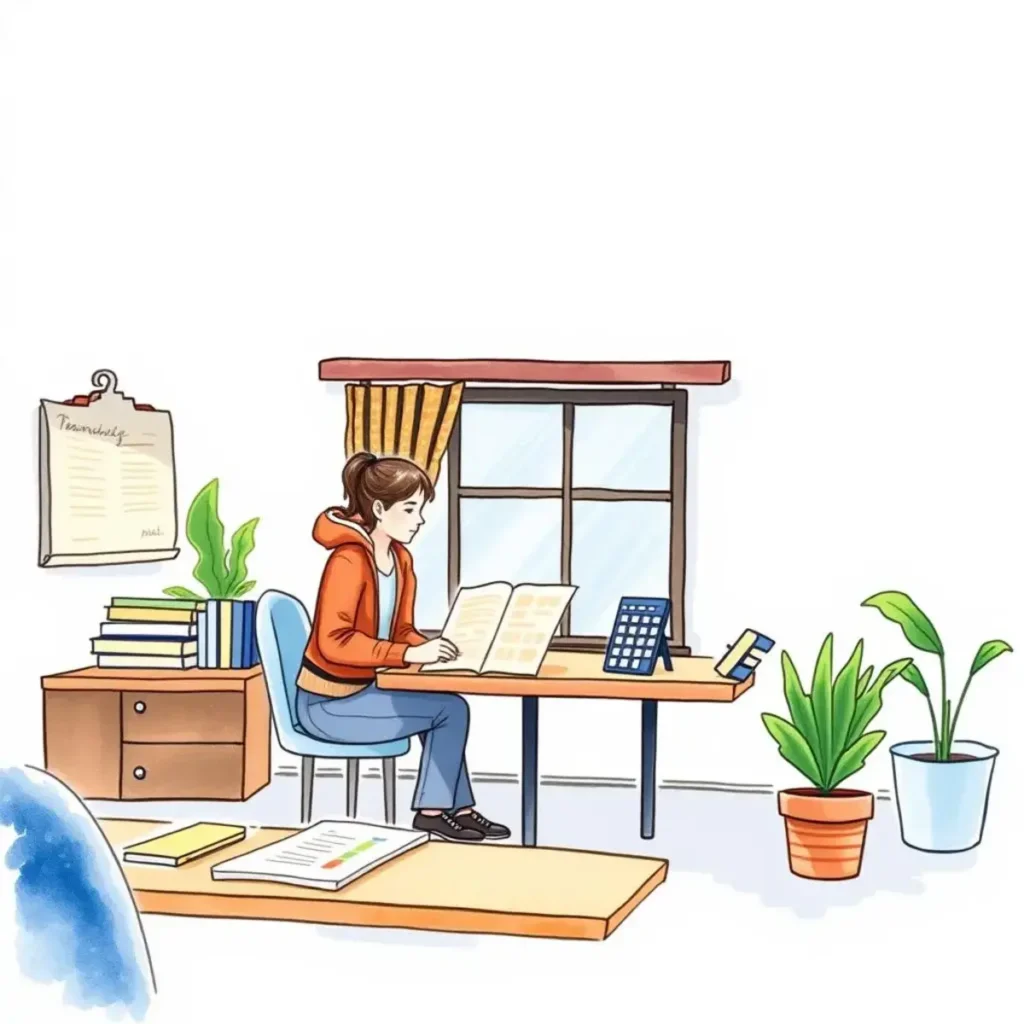 Transaction description formatter: Standardize descriptions of financial transactions 1 Person standardizing financial transactions at a desk workspace.