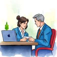 Finding trend identification discussion between professionals in an office setting