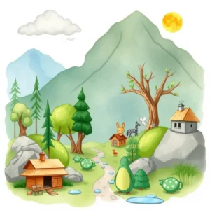 Green impact assessment drafting tool: Prepare impact assessment drafts for eco-projects 2 Eco-friendly illustration of a serene nature landscape