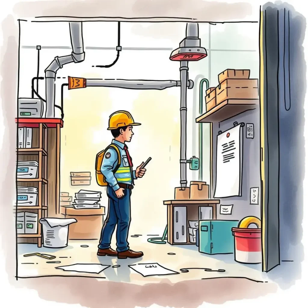 Incident insight extractor: Generate insights from witness text inputs 1 A safety investigator analyzing incident data in a work environment.