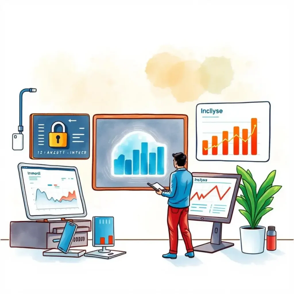 Incident trend analyzer: Analyze and summarize incident data trends 1 Analyst reviewing incident data trends on multiple digital displays.