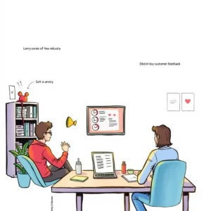 Insight extractor: Distill key insights from customer feedback 6 Two customer support specialists analyzing insights from feedback data.