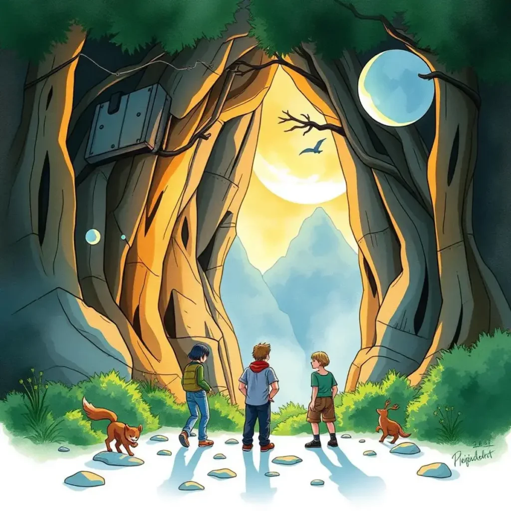 Insight feedback generator: Produce constructive comments on reports 1 Three children explore a mystical forest entrance with animals.