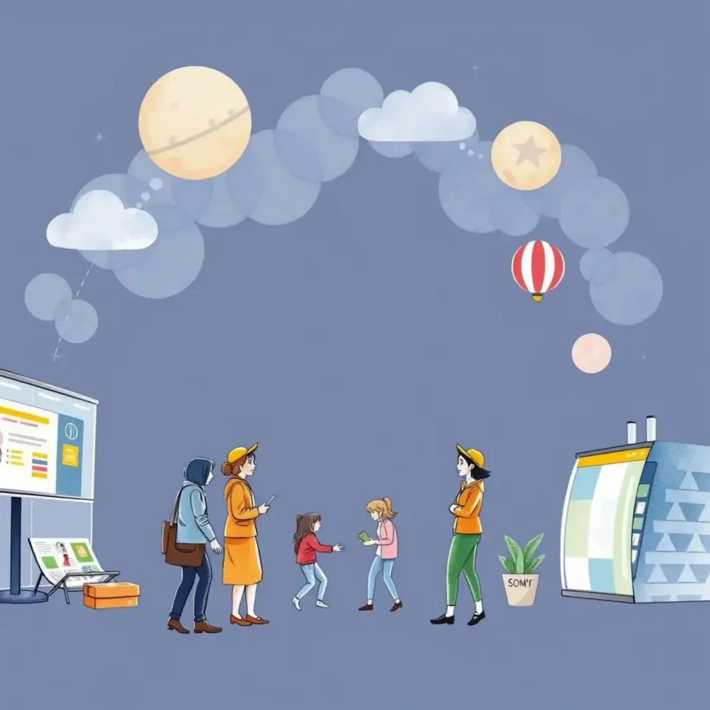 Customers engaging with a web tool for journey optimization.