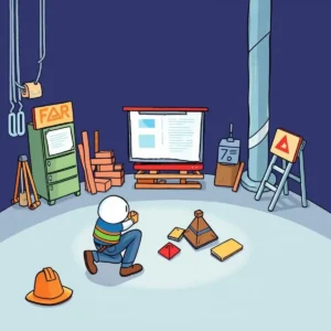 Person analyzing safety guidelines in a workspace