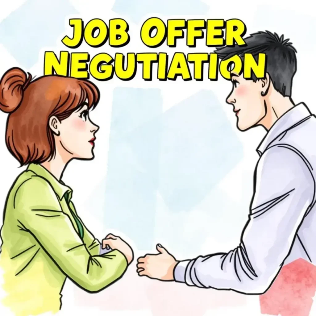 Candidate expectation harmonizer: Align candidate and company offer expectations 1 Two professionals discussing job offer negotiations, emphasizing alignment of expectations.