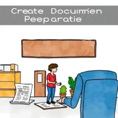 Illustration of lease management tasks in an office setting.