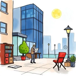 Lease Term Inspector reviewing documents outdoors