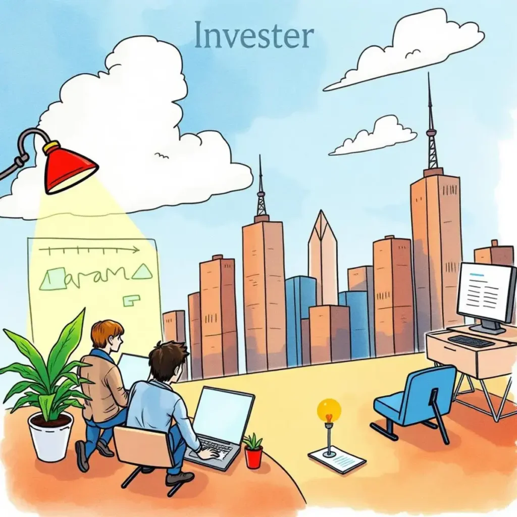 Competitor comparison extractor: Generate comparisons of competitors' strengths and weaknesses 1 Analysts collaborating on competitor insights against a city skyline backdrop.