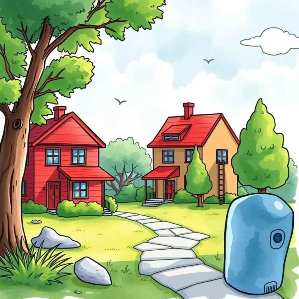 Market trends analyzer: Summarize current trends for strategic alignment 1 Colorful illustration of homes and greenery representing real estate trends.