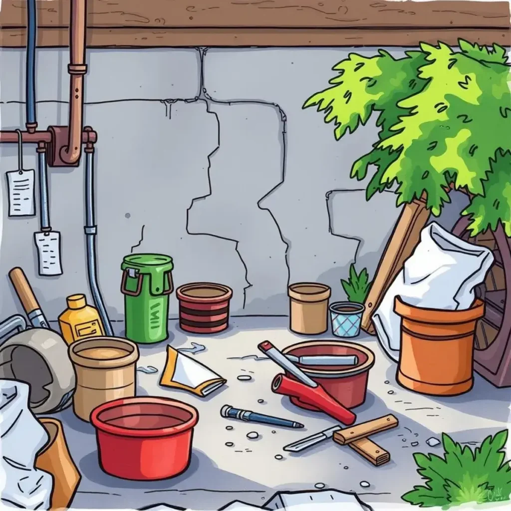 Material requirement planner: Generate lists of materials needed for repairs 1 Cluttered workspace with various tools and materials for maintenance tasks.