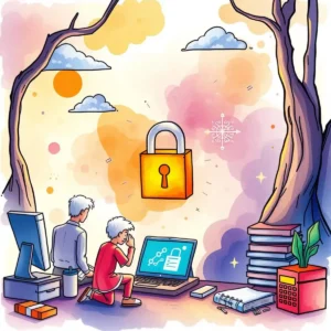 Children exploring a secure digital environment, highlighting data privacy concepts.