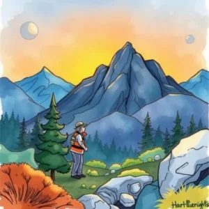 Model comparison evaluator: Compare performance across different predictive models 2 A person standing on a trail in a mountainscape during sunset, symbolizing exploration and analysis