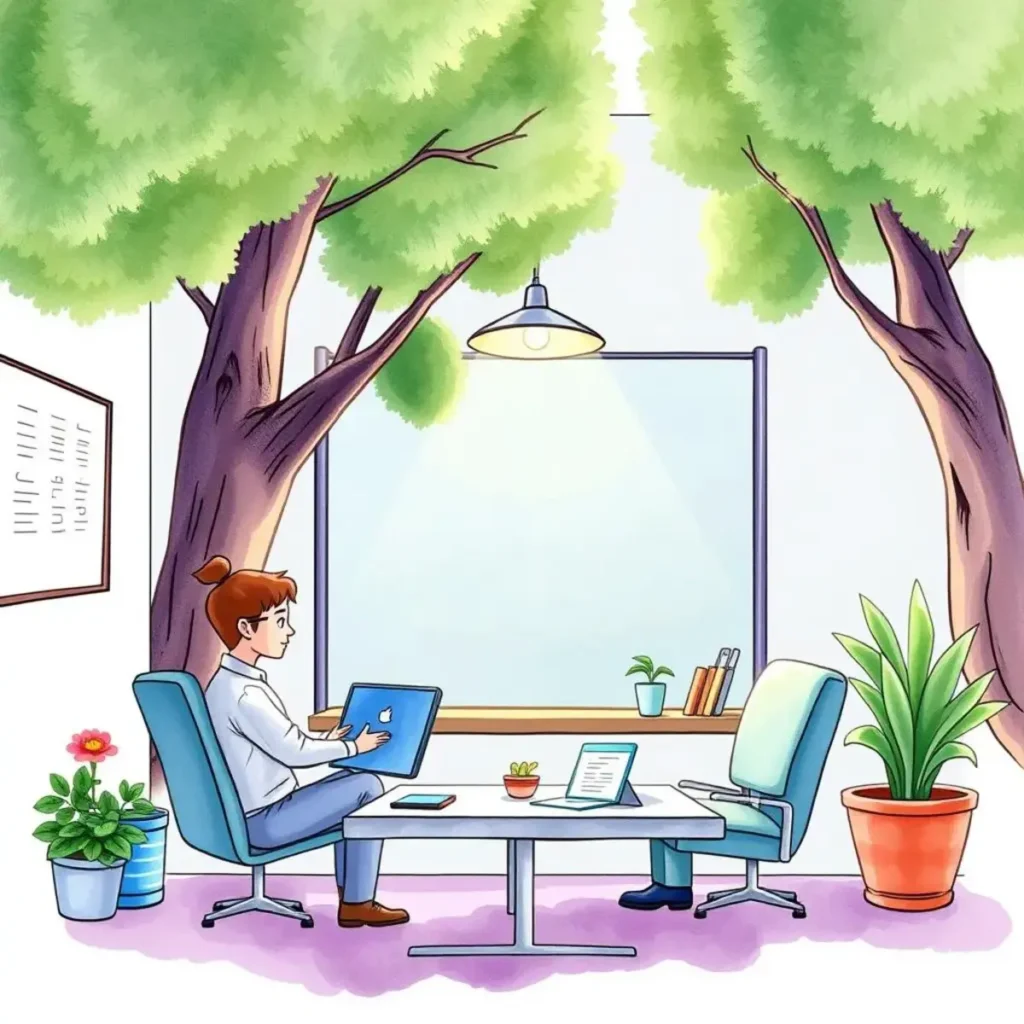 Performance insights creator: Generate insights based on defined performance metrics 1 Two professionals analyzing performance metrics in a bright, plant-filled office.