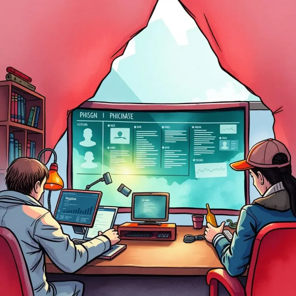 Phishing threat synthesizer: Generate insights on phishing threats and tactics 1 Analysts examining phishing data and threat intelligence insights.