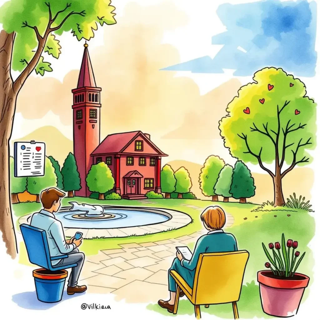 Policy clarity enhancer: Simplify complex policy language 1 Modern park scene with people reviewing policies