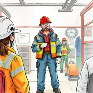 Ppe session coordinator: Manage and oversee training session timelines 4 PPE Session Coordinator instructing trainees on safety protocols.