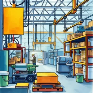 Manufacturing workspace showcasing process optimization and workflow simulation tools.