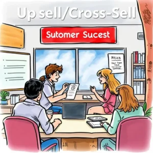 Customer meeting discussing upsell strategies and tools