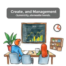 Team reviewing performance trends with graphical data visuals in meeting room.