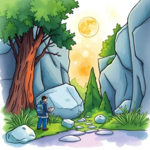 A professional navigating a scenic path towards a bright future.