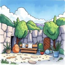A cozy garden scene illustrating content planning and scheduling tools.