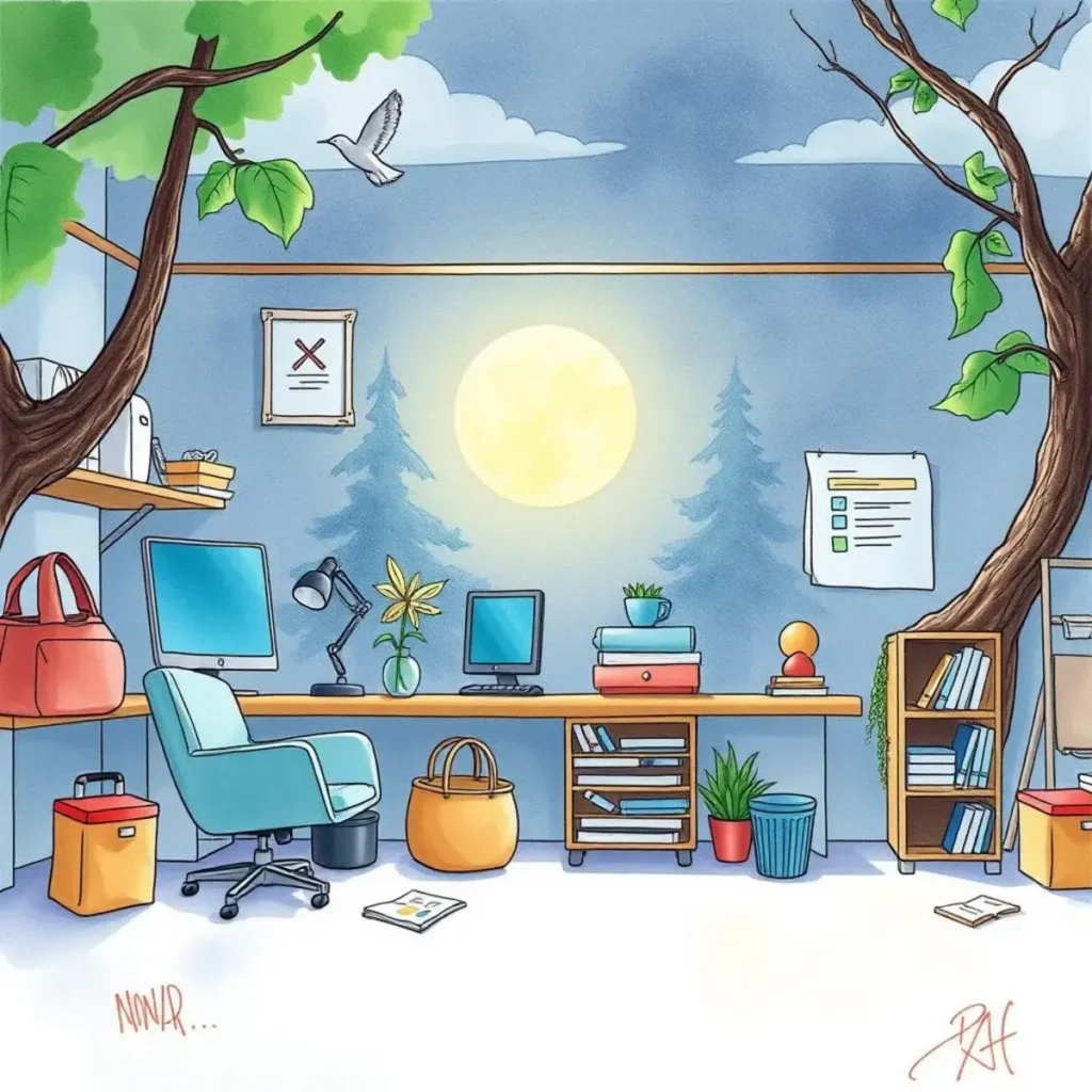 Quality check narrative builder: Create detailed quality assurance reports 1 Illustration of a productive workspace for quality assurance tasks.