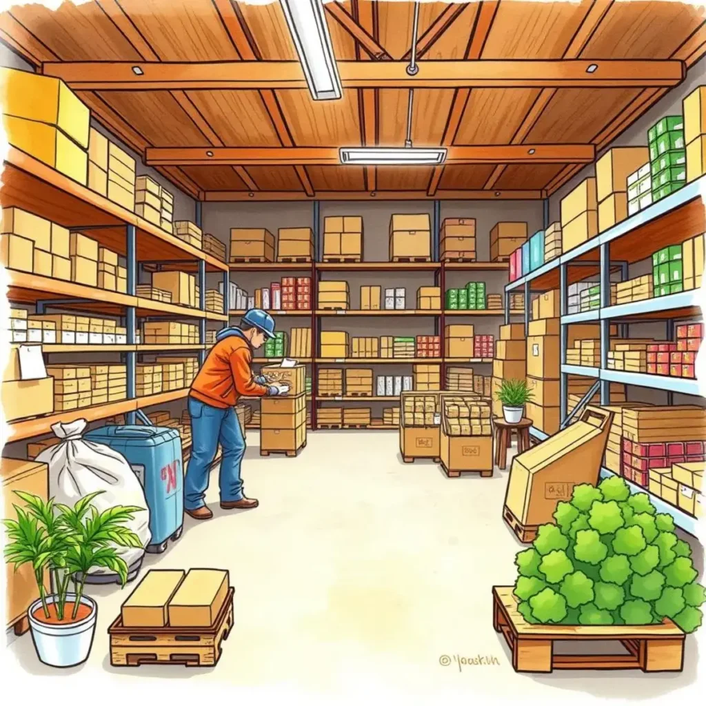 Sampling frequency optimizer: Optimize the frequency of product sampling schedules 1 Warehouse scene showing a technician optimizing product sampling frequency.