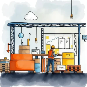 A quality engineer analyzes supplier metrics in a warehouse setting.