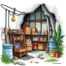 A well-organized storage area with boxes and inventory supplies.