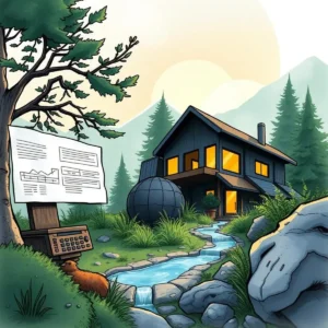 Recommendation revision assistant: Improve and refine project recommendations 3 A serene landscape with a house and a project recommendation board.