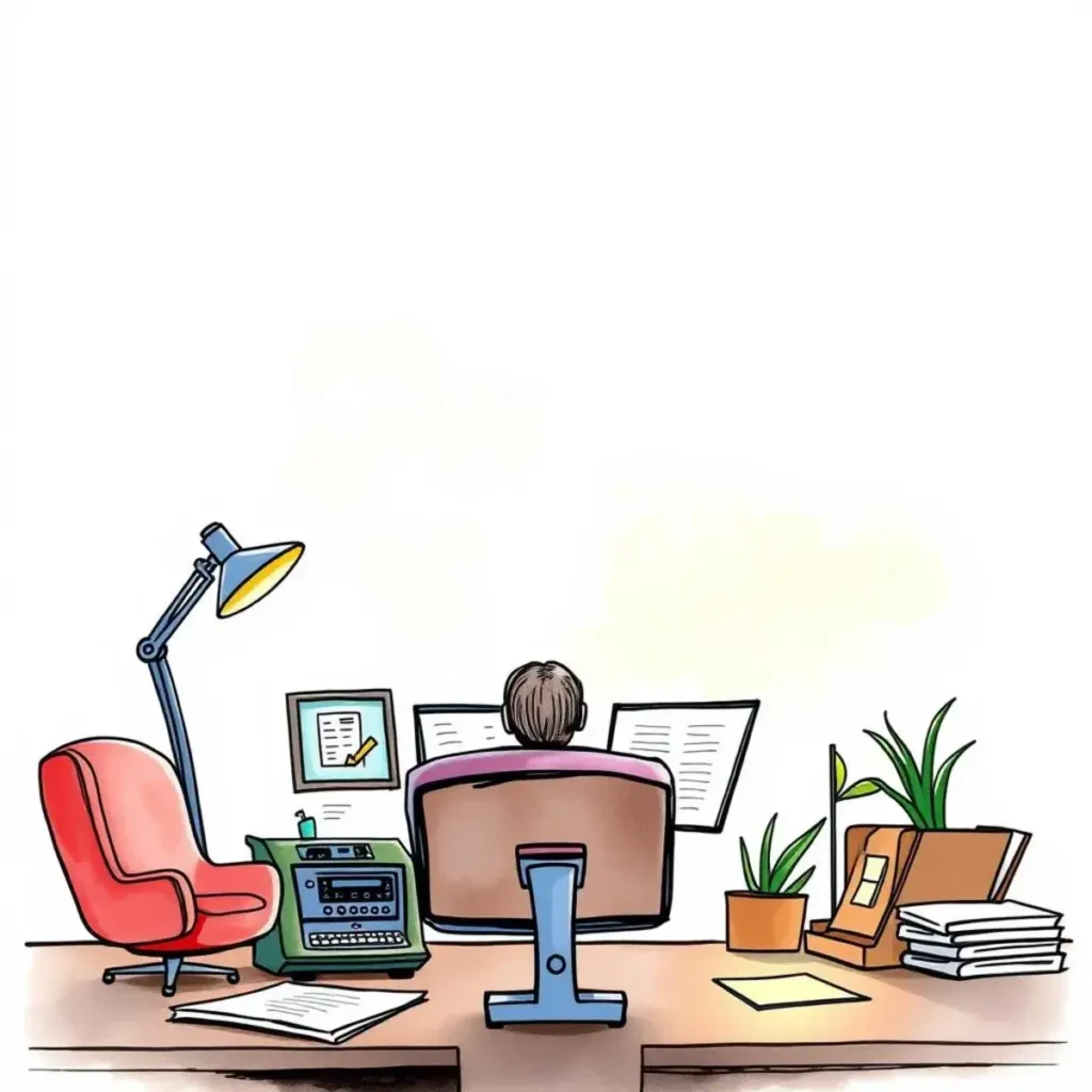 Recommendation speech writer: Draft recommendations based on evaluations 1 Person writing recommendations at a desk in a finance office.