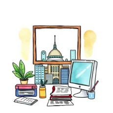 Stylized workspace illustrating regulatory compliance and financial monitoring tools.