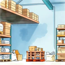 Warehouse shelves displaying organized inventory ready for reorder evaluation.