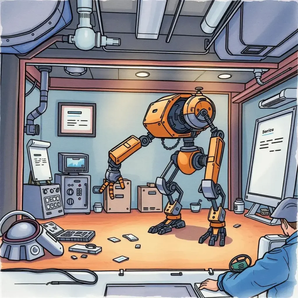 Kinematics behavior expositor: Explain kinematic behaviors based on user queries 1 Robot in a research lab demonstrating kinematic behaviors for analysis.